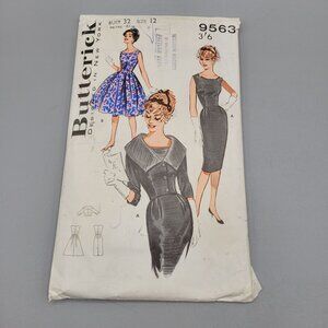 Butterick 9563 Misses Dress Jacket Sewing Pattern Size 12 1960s Design